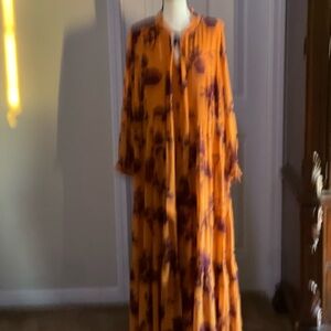 Daniel Rainn Vibrant Orange and Purple Dress